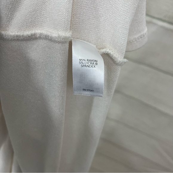 J.Jill Wearever Collection Cream V Neck Short Sleeve Cardigan Sweater - Picture 7 of 8